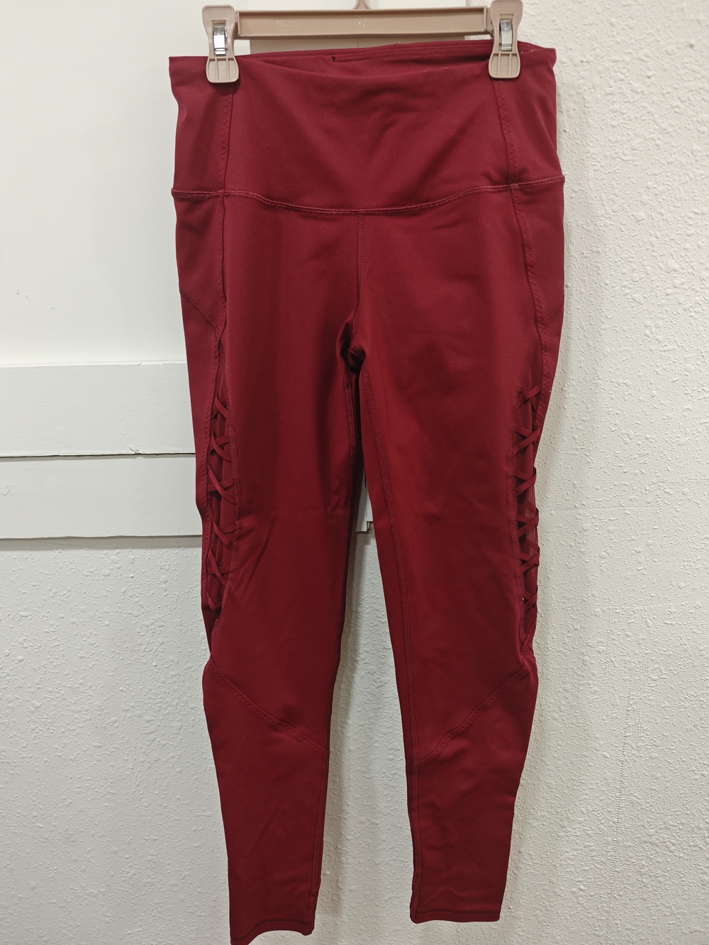 Victoria's Secret Red Lace-Up High-Waist Leggings